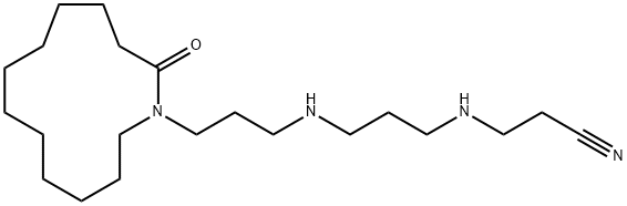 12-[(10-Cyano-4,8-diazadecan-1-yl)amino]dodecanoic acid lactam Struktur