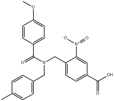 4-{[(4-METHOXY-BENZOYL)-(4-METHYL-BENZYL)-AMINO]-METHYL}-3-NITRO-BENZOIC ACID
 Struktur