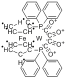 (1,1'-BIS(DIPHENYLPHOSPHINO)FERROCENE)TETRACARBONYLTUNGSTEN Struktur