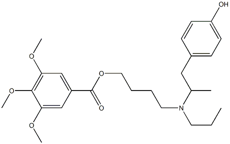 3,4,5-Trimethoxybenzoic acid 4-[N-[2-(4-hydroxyphenyl)-1-methylethyl]-N-propylamino]butyl ester Struktur