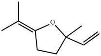 5-isopropylidene-2-methyl-2-vinyltetrahydrofuran  Struktur