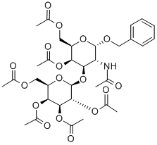 Benzyl2-acetamido-4,6-di-O-acetyl-3-O-(2,3,4,6-tetra-O-acetyl-b-D-galactopyranosyl)-2-deoxy-a-D-galactopyranoside Struktur