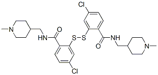 2,2'-dithiobis[4-chloro-N-[(1-methyl-4-piperidyl)methyl]benzamide] Struktur