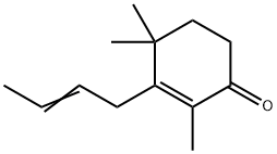 (Z)-3-(2-butenyl)-2,4,4-trimethylcyclohex-2-en-1-one Struktur