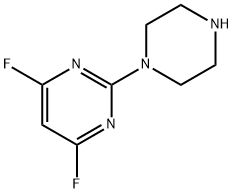 Pyrimidine, 4,6-difluoro-2-(1-piperazinyl)- (9CI) Struktur