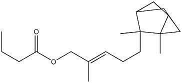 5-(2,3-dimethyltricyclo[2.2.1.02,6]hept-3-yl)-2-methylpent-2-enyl butyrate Struktur