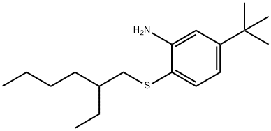 5-(1,1-Dimethylethyl)-2-[(2-ethylhexyl)thio]benzenamine Struktur