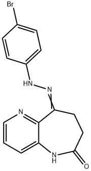 7,8-Dihydro-9-[2-(4-bromophenyl)hydrazone]-5H-pyrido[3,2-b]azepine-6,9-dione Struktur