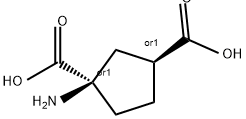 (+/-)-1-AMINOCYCLOPENTANE-TRANS-1,3-DICARBOXYLIC ACID Struktur