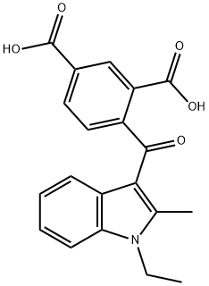 4-[(1-ethyl-2-methyl-1H-indol-3-yl)carbonyl]isophthalic acid Struktur