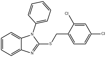 1H-BENZIMIDAZOLE, 2-[[(2,4-DICHLOROPHENYL)METHYL]THIO]-1-PHENYL- Struktur