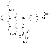 5-(Acetylamino)-4-[[4-(acetylamino)phenyl]amino]-1-amino-9,10-dihydro-9,10-dioxoanthracene-2-sulfonic acid sodium salt Struktur