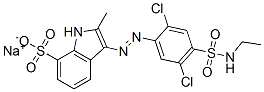 3-[[2,5-Dichloro-4-[(ethylamino)sulfonyl]phenyl]azo]-2-methyl-1H-indole-7-sulfonic acid sodium salt Struktur