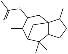 octahydro-3,6,8,8-tetramethyl-1H-3a,7-methanoazulen-5-yl acetate Struktur