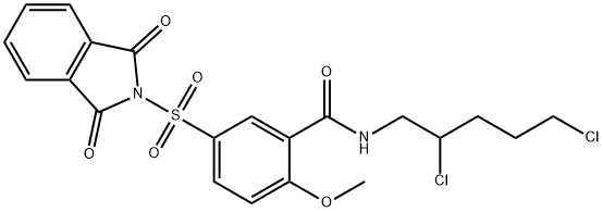 N-(2,5-Dichloropentyl)-5-(1,3-dioxoisoindolin-2-ylsulfonyl)-2-methoxybenzamide Struktur