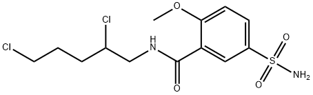 5-(aminosulphonyl)-N-(2,5-dichloropentyl)-2-methoxybenzamide Struktur