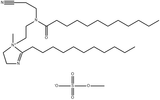 1-[2-[(2-cyanoethyl)(1-oxododecyl)amino]ethyl]-4,5-dihydro-1-methyl-2-undecyl-1H-imidazolium methyl sulphate Struktur