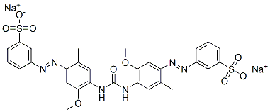 disodium 3,3'-[carbonylbis[imino(5-methoxy-2-methyl-4,1-phenylene)azo]]bis[benzenesulphonate] Struktur