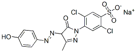 sodium 2,5-dichloro-4-[4,5-dihydro-4-[(4-hydroxyphenyl)azo]-3-methyl-5-oxo-1H-pyrazol-1-yl]benzenesulphonate Struktur