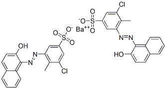 barium bis[2-chloro-6-[(2-hydroxy-1-naphthyl)azo]toluene-4-sulphonate] Struktur