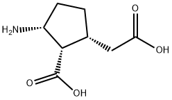 Cyclopentaneacetic acid, 3-amino-2-carboxy-, (1R,2S,3R)- (9CI) Struktur