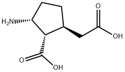 Cyclopentaneacetic acid, 3-amino-2-carboxy-, (1S,2S,3R)- (9CI) Struktur