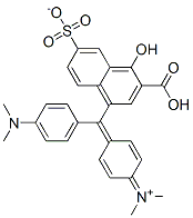 N-[4-[(3-Carboxy-4-hydroxy-6-sulfonato-1-naphthalenyl)[4-(dimethylamino)phenyl]methylene]-2,5-cyclohexadien-1-ylidene]-N-methylmethanaminium Struktur