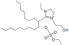 1-ethyl-2-(8-heptadecyl)-4,5-dihydro-3-(2-hydroxyethyl)-1H-imidazolium ethyl sulphate Struktur