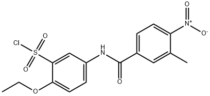 2-ETHOXY-5-(3-METHYL-4-NITRO-BENZOYLAMINO)-BENZENESULFONYL CHLORIDE Struktur