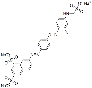 trisodium 7-[[4-[[2-methyl-4-[(sulphonatomethyl)amino]phenyl]azo]phenyl]azo]naphthalene-1,3-disulphonate  Struktur