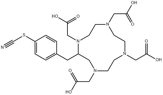 1,4,7,10-Tetraazacyclododecane-1,4,7,10-tetraacetic acid, 2-[(4-thiocyanatophenyl)Methyl]- Struktur