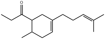 1-[6-methyl-3-(4-methyl-3-pentenyl)-3-cyclohexen-1-yl]propan-1-one Struktur