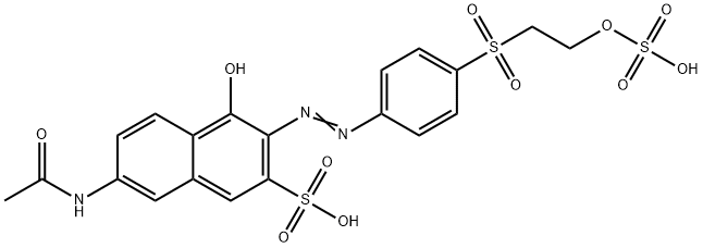 7-acetamido-4-hydroxy-3-[[4-[[2-(sulphooxy)ethyl]sulphonyl]phenyl]azo]naphthalene-2-sulphonic acid Struktur