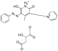 1',2'-dihydro-6'-hydroxy-4'-methyl-2'-oxo-5'-(phenylazo)-1,3'-bipyridinium malate Struktur