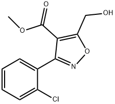 4-Isoxazolecarboxylicacid,3-(2-chlorophenyl)-5-(hydroxymethyl)-,methylester(9CI) Struktur