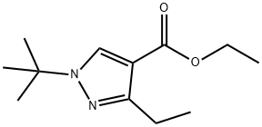 1H-Pyrazole-4-carboxylicacid,1-(1,1-dimethylethyl)-3-ethyl-,ethylester(9CI) Struktur