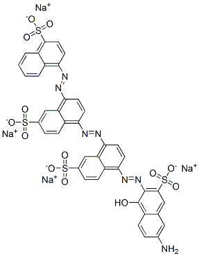 4-[[4-[[4-[(6-Amino-1-hydroxy-3-sulfo-2-naphthalenyl)azo]-7-sulfo-1-naphthalenyl]azo]-7-sulfo-1-naphthalenyl]azo]-1-naphthalenesulfonic acid tetrasodium salt Struktur