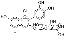 2-(3,4-Dihydroxyphenyl)-3-(β-D-glucopyranuronosyloxy)-5,7-dihydroxy-1-benzopyryliuM Chloride Struktur