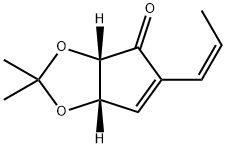 4H-Cyclopenta-1,3-dioxol-4-one,3a,6a-dihydro-2,2-dimethyl-5-(1Z)-1-propenyl-,(3aS,6aS)-(9CI) Struktur