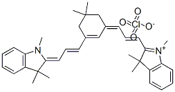 2-((E)-3-(5,5-DIMETHYL-3-[(E)-3-(1,3,3-TRIMETHYL-1,3-DIHYDRO-2H-INDOL-2-YLIDENE)-1-PROPENYL]-2-CYCLOHEXEN-1-YLIDENE)-1-PROPENYL)-1,3,3-TRIMETHYL-3H-INDOLIUM PERCHLORATE Struktur