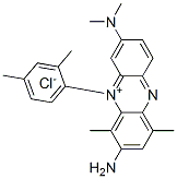 3-amino-7-(dimethylamino)-5-(2,4-dimethylphenyl)-1,4-dimethylphenazinium chloride  Struktur