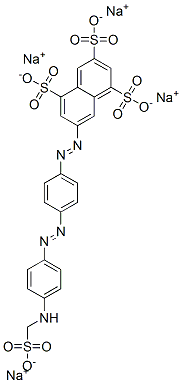 tetrasodium 7-[[4-[[4-[(sulphonatomethyl)amino]phenyl]azo]phenyl]azo]naphthalene-1,3,5-trisulphonate Struktur