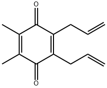 2,5-Cyclohexadiene-1,4-dione, 2,3-dimethyl-5,6-di-2-propenyl- (9CI) Struktur