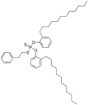 O,O-bis(dodecylphenyl) S-(phenylethyl) dithiophosphate Struktur