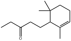 1-(2,6,6-trimethyl-2-cyclohexen-1-yl)pentan-3-one Struktur