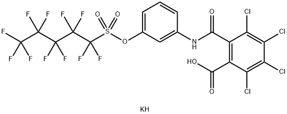 potassium 2,3,4,5-tetrachloro-6-[[[3-[[(undecafluoropentyl)sulphonyl]oxy]phenyl]amino]carbonyl]benzoate  Struktur