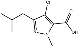 4-CHLORO-1-METHYL-3-(2-METHYLPROPYL)-1H-PYRAZOLE-5-CARBOXYLIC ACID Struktur