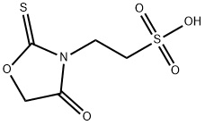 4-oxo-2-thioxo-3-oxazolidineethanesulphonic acid Struktur