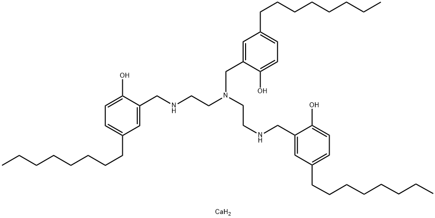 calcium 2,2'-[[[(2-hydroxy-5-octylphenyl)methyl]imino]bis(ethane-1,2-diyliminomethylene)]bis[4-octylphenolate] Struktur