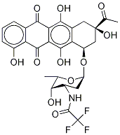 N-(Trifluoroacetyl)-1-desMethyl Daunorubicin Struktur